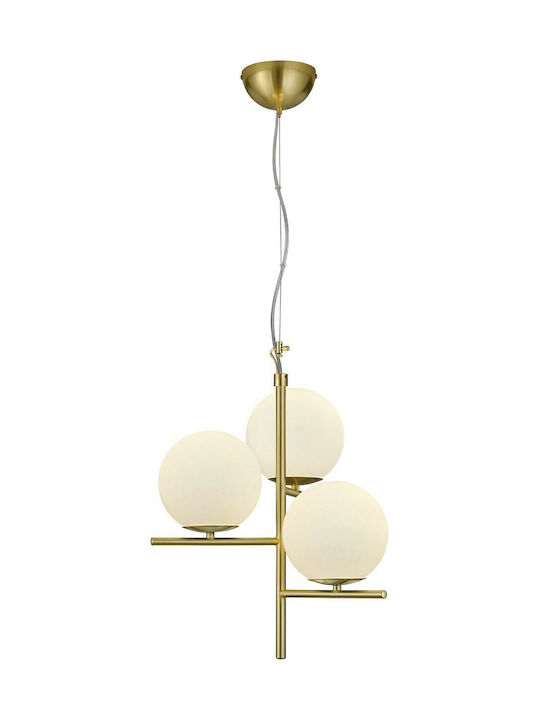 Trio Lighting Pure Ρυθμιζόμενο Κρεμαστό Φωτιστικό Μπρούτζινο με Ντουί E14 40εκ.