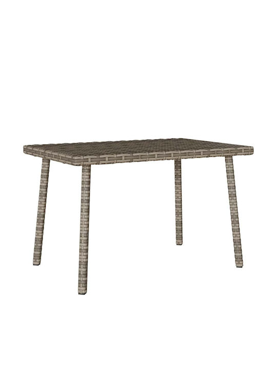 Sitting Room Outdoor Free Standing Rattan Table Gray 60x40x37cm