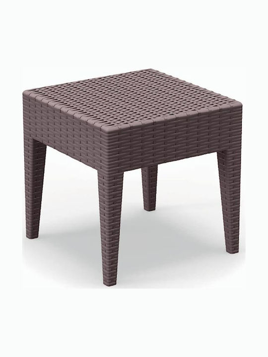 Miami Auxiliary Outdoor Free Standing Rattan Table Brown 45x45x45cm