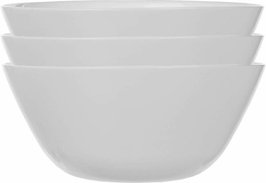 Kadax Servierschale Rund Glas Weiße mit Durchmesser 18cm 3Stücke