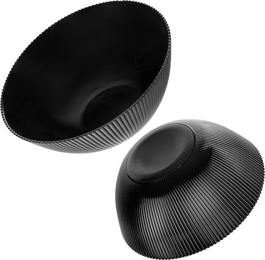 Kadax Round Black Glass Serving Bowl with Diameter 15.2cm