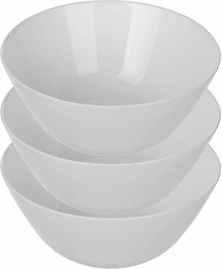 Kadax Servierschale Rund Glas Weiße mit Durchmesser 18cm 3Stücke