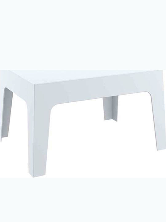 Box Sitting Room Outdoor Free Standing Polypropylene Table White 70x50x43cm