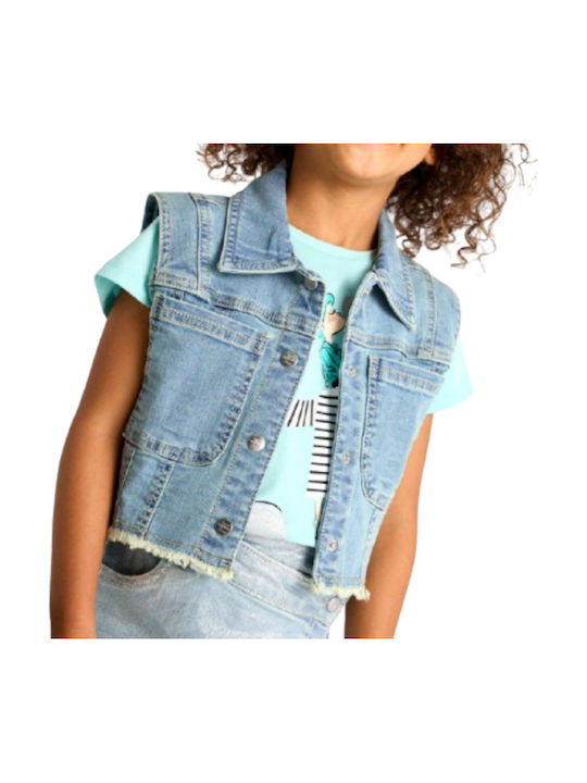 Kinder Jeansjacke Ärmellos Blue