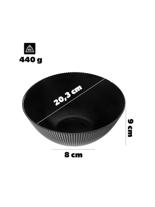Kadax Kadax Servierschalen Rund Glas Schwarz mit Durchmesser 15,2 cm 3 Stück