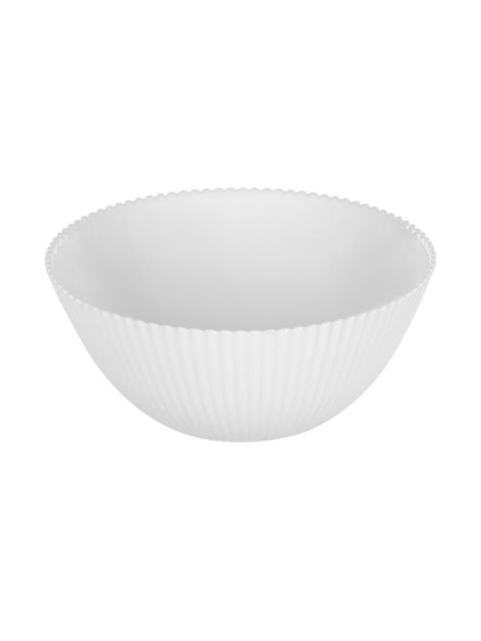Kadax Serving Bowl Round Glass White With Diameter 15.2cm