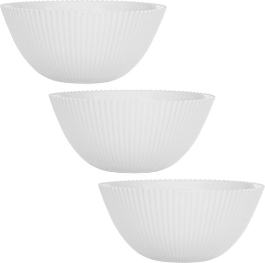 Kadax Round White Glass Serving Bowls Diameter 15.2cm 3 Pieces