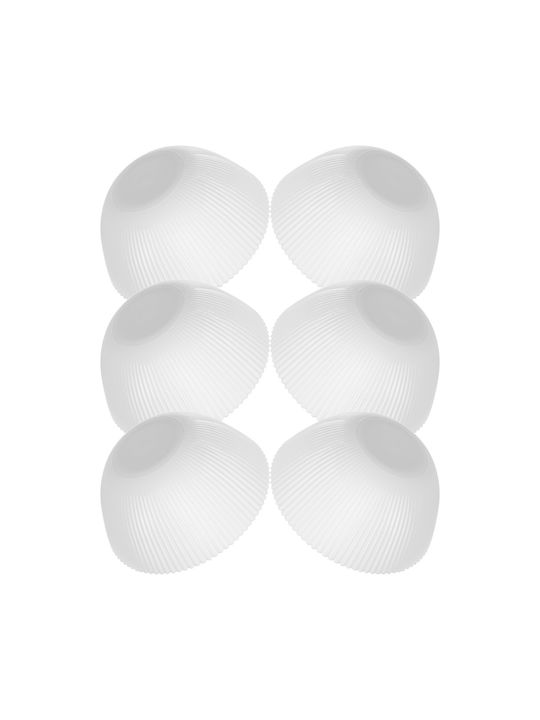 Kadax Serving Bowls Round Glass White With Diameter 15.2cm 6 Pieces