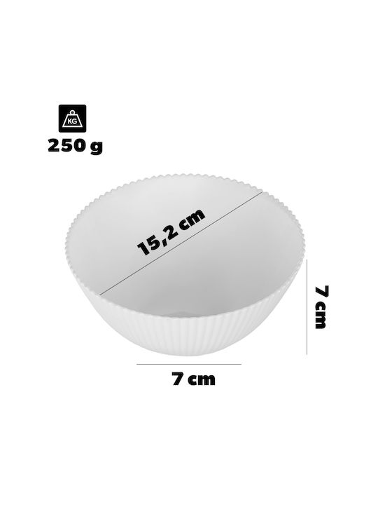 Kadax Boluri De Servire Rotunde Din Sticlă Albe Cu Diametru 15.2cm 3 Bucăți