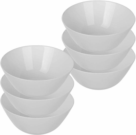 Kadax Servierschale Rund Glas Weiße mit Durchmesser 18cm 6Stücke Kadax Servierschale Rund Glas Weiße mit Durchmesser 18cm 6Stücke