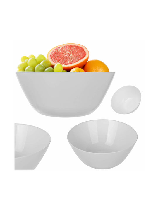 Kadax Bol Servire Rotund Din Sticlă Alb Cu Diametrul 18cm