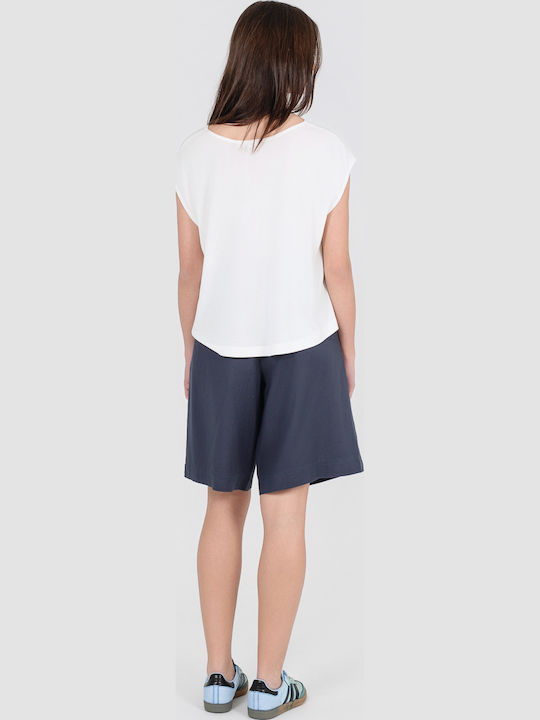Γυναικείο Crop Top Κοντομάνικο Off White