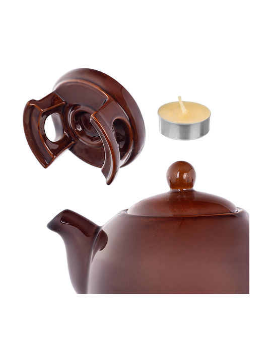 Kadax Ceramic Tea Set Brown 1000ml 15 Pieces
