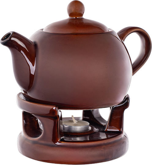 Kadax Ceramic Tea Set Brown 1000ml 15 Pieces