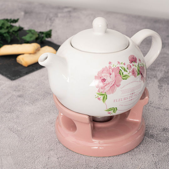 Kadax Чайник Керамичен Розов 1000ml