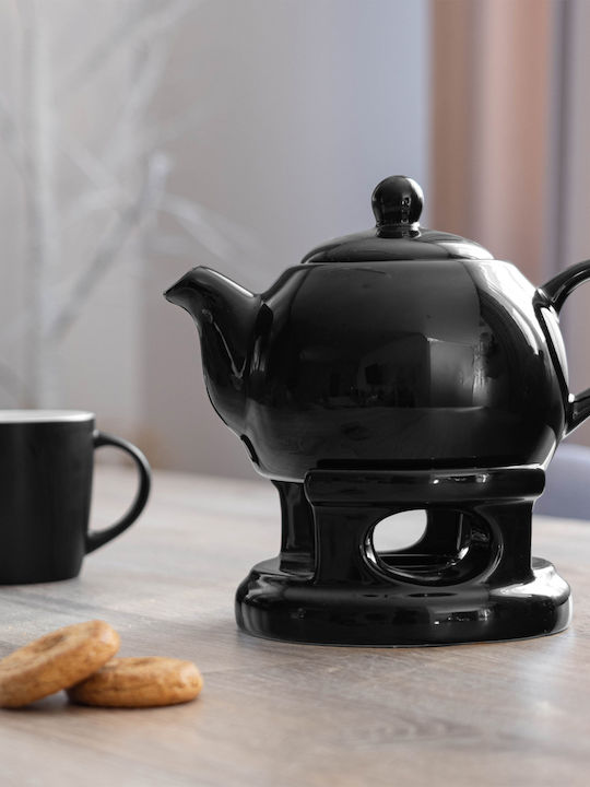 Kadax Ceramic Black Teapot 1000ml