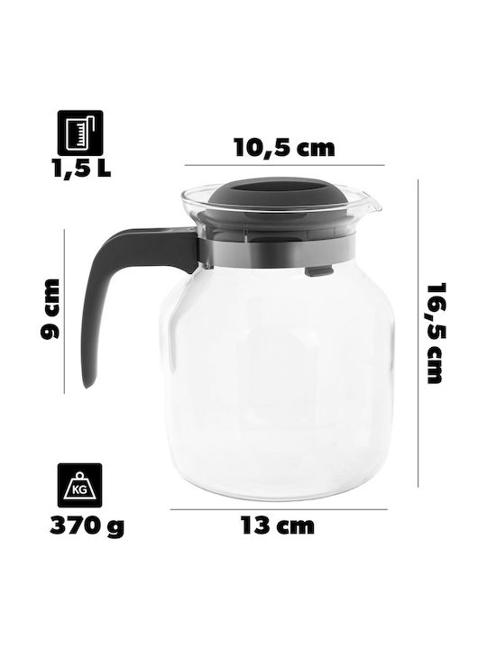 Kadax Glas Teekanne Grau 1500ml