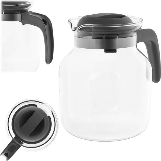 Kadax Ceainic din Sticlă Gri 1500ml