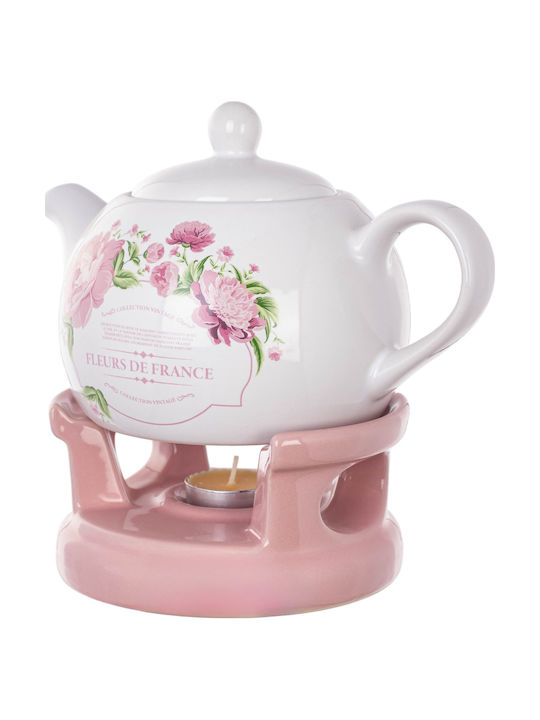 Kadax Ceramic Pink Teapot 1000ml