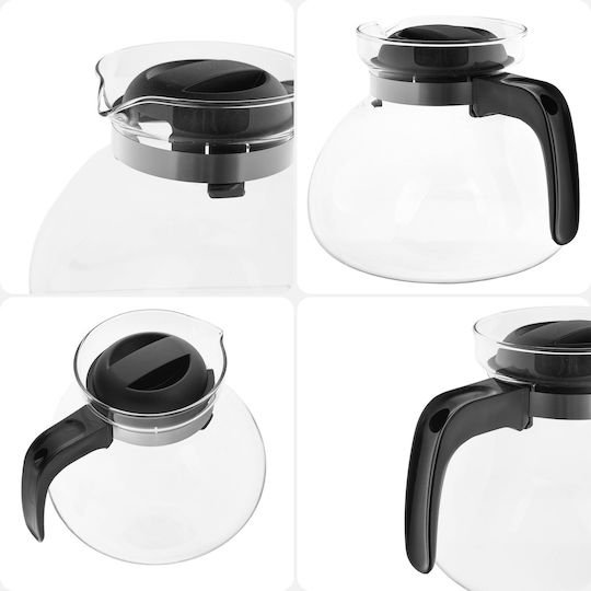 Kadax Glass Black Teapot 1700ml