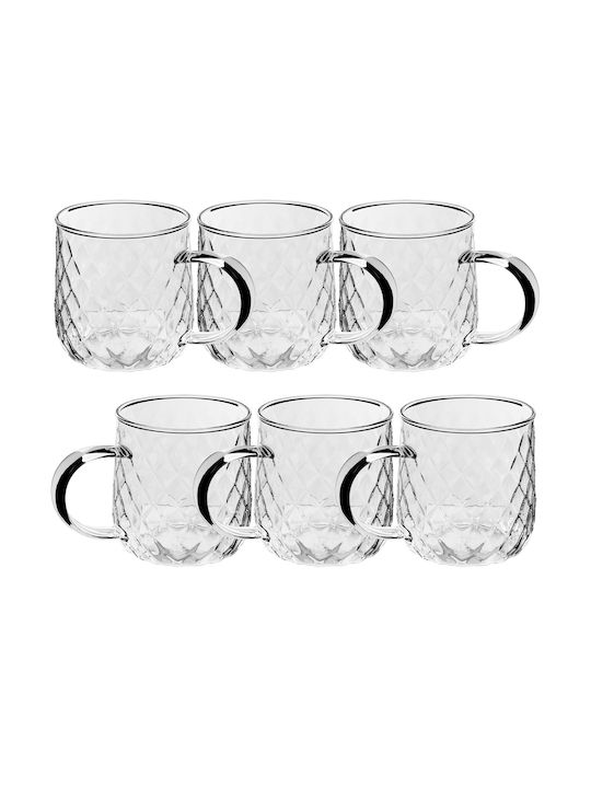 Kadax Glass Transparent Mug 350ml 6 Pieces
