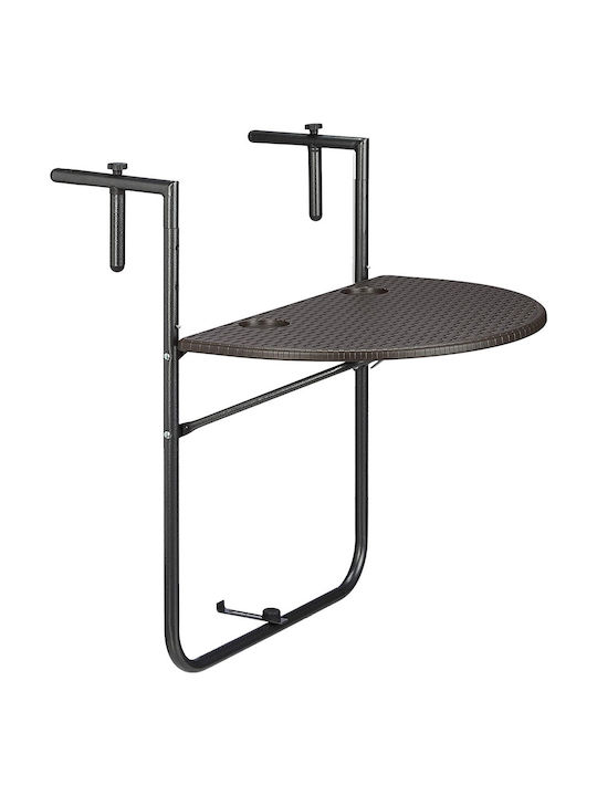 Metal Masa pentru spații exterioare mici Pliabil Maro 84x60x63buc