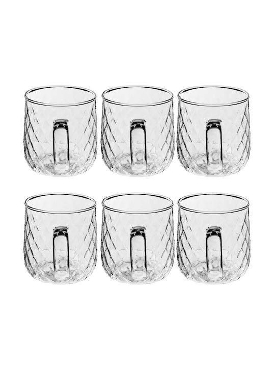Kadax Glass Transparent Mug 350ml 6 Pieces