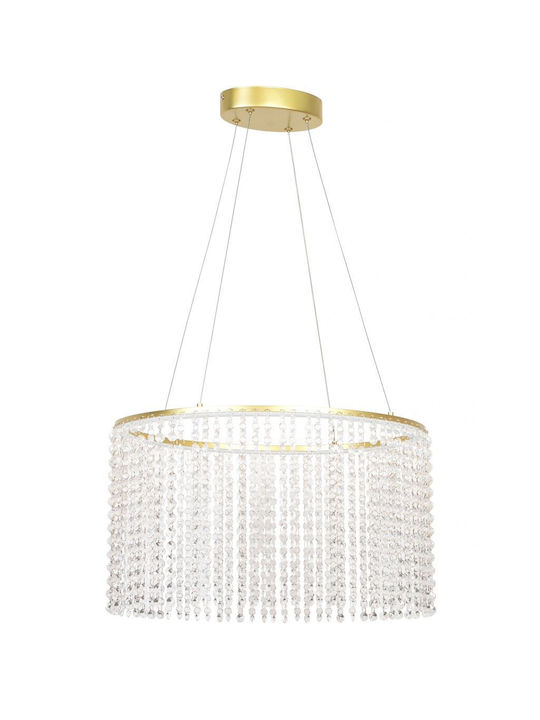 Viokef Sol Hängelampe Gold mit Kristallen 50x118.5cm.