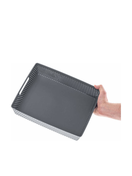 Kadax Καλάθι Αποθήκευσης Πλαστικό Γκρι 33x26cm