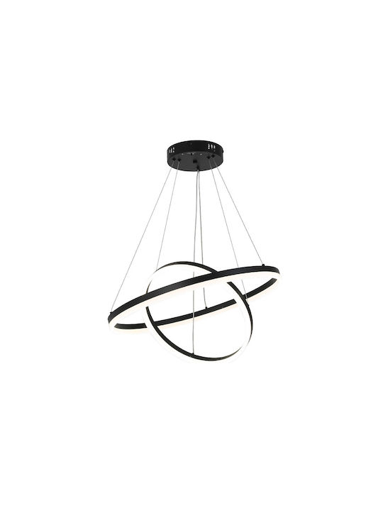Inlight Κρεμαστό Φωτιστικό Μαύρο LED 60x60εκ.