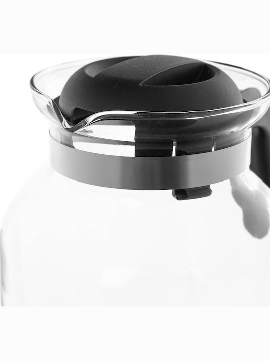 Kadax Τσαγιέρα Γυάλινη Μαύρη 1500ml