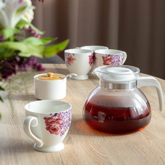 Kadax Ceainic Din Sticlă Alb 1700ml
