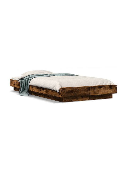 Suport Pat Single Din Lemn Maro Cu Plăci Pentru Saltea 90x200cm