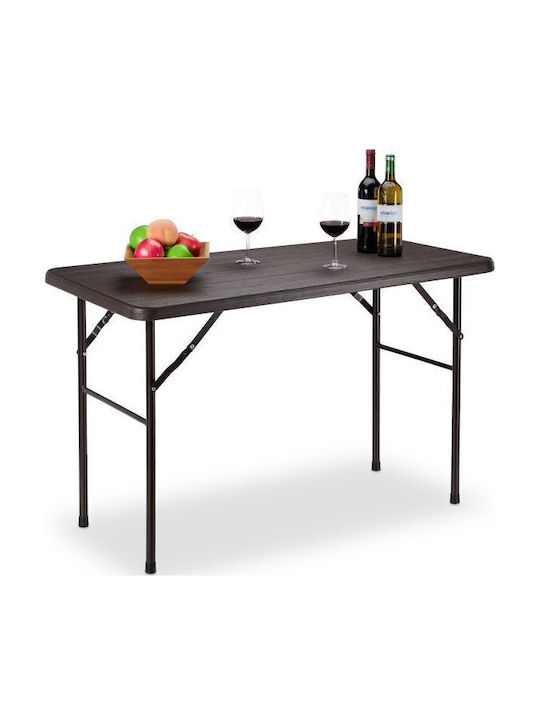 Plastic Masa pentru spații exterioare Pliabil cu schelet metalic 120x60x74buc