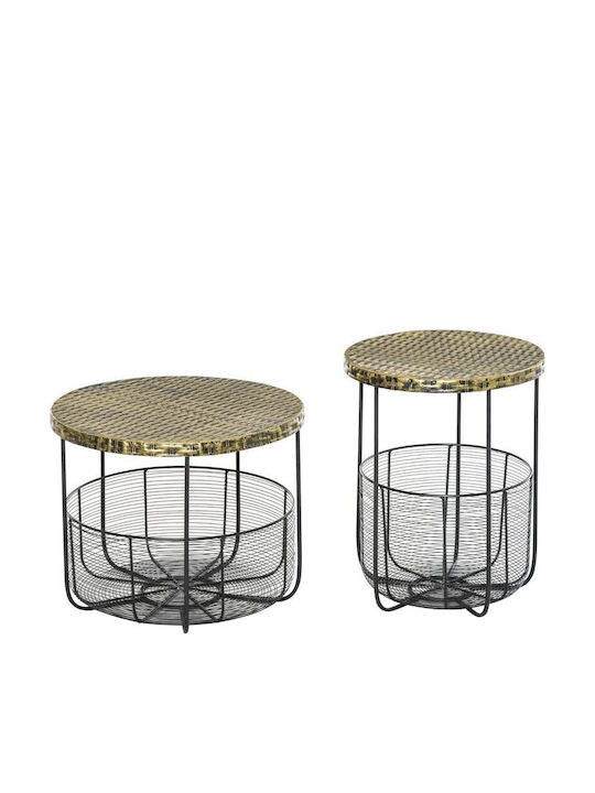 Masa pentru spații exterioare mici Rattan cu schelet metalic Negru 46x46x35.5buc