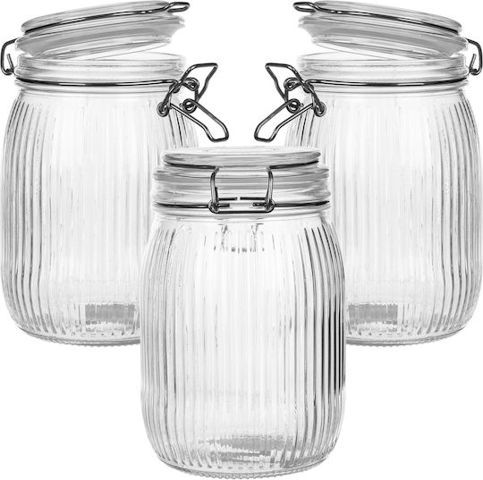 Glass Container Lid 950 Ml 3 Pcs