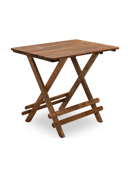 Queen Outdoor Dinner Foldable Wood Table Natural 100x60x75cm