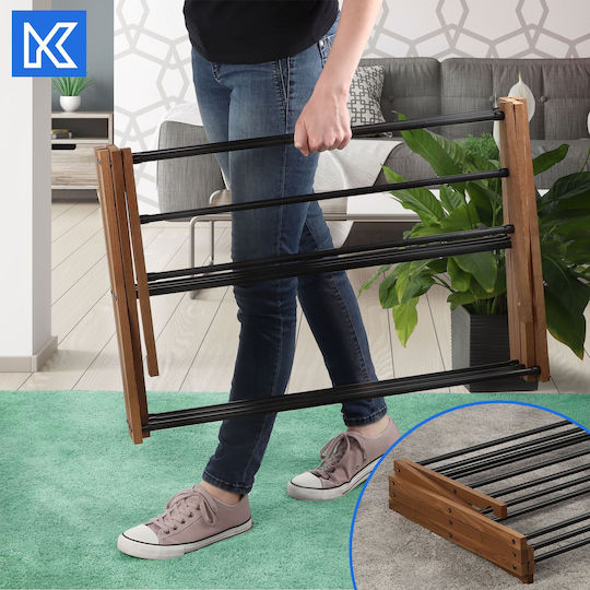 Kadax Folding Floor Wooden Clothes Drying Rack