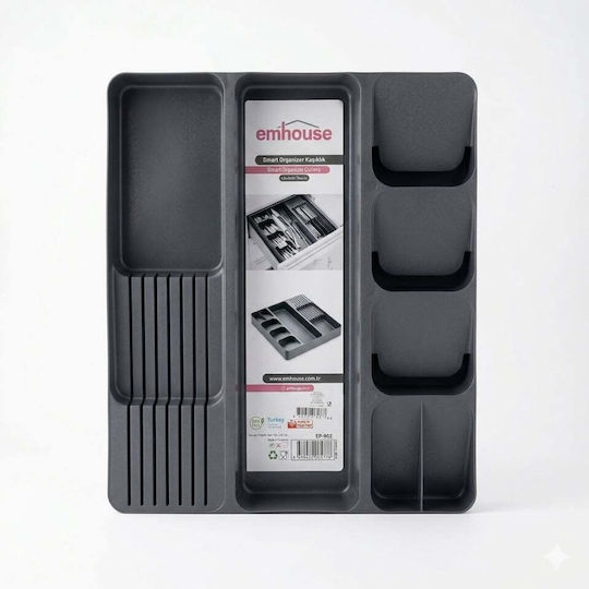 Organizator pentru tacâmuri de sertar 43x43,5x5 cm Gri Organizator pentru tacâmuri de sertar 43x43,5x5 cm Gri