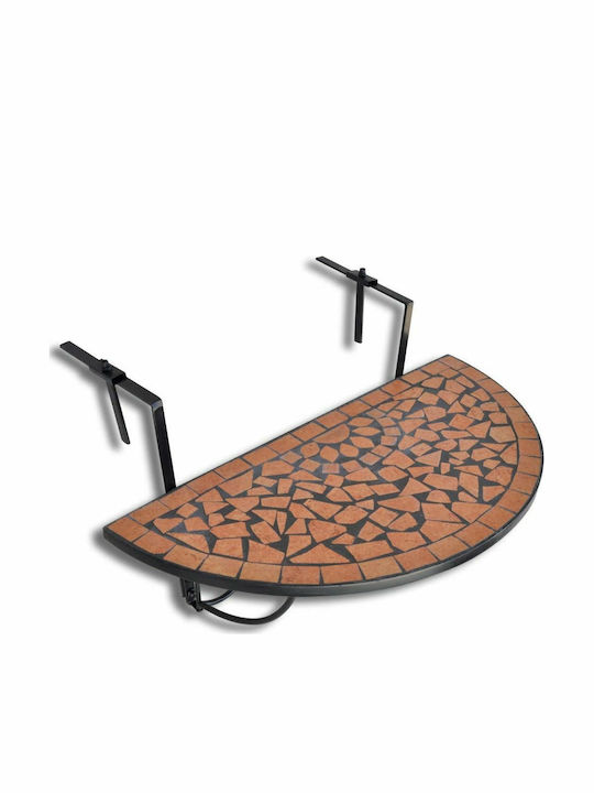 with Ceramic Surface and Metal Frame Brown 76x56x64cm