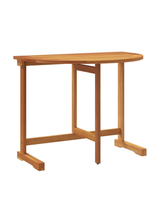 Wooden Garden & Terrace Table for Small Spaces Foldable Solid Acacia Wood 90x60x72cm