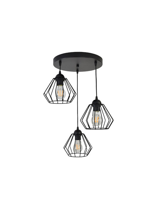 Adviti Lustră Negru cu Dulie E27 70x40x40cm.