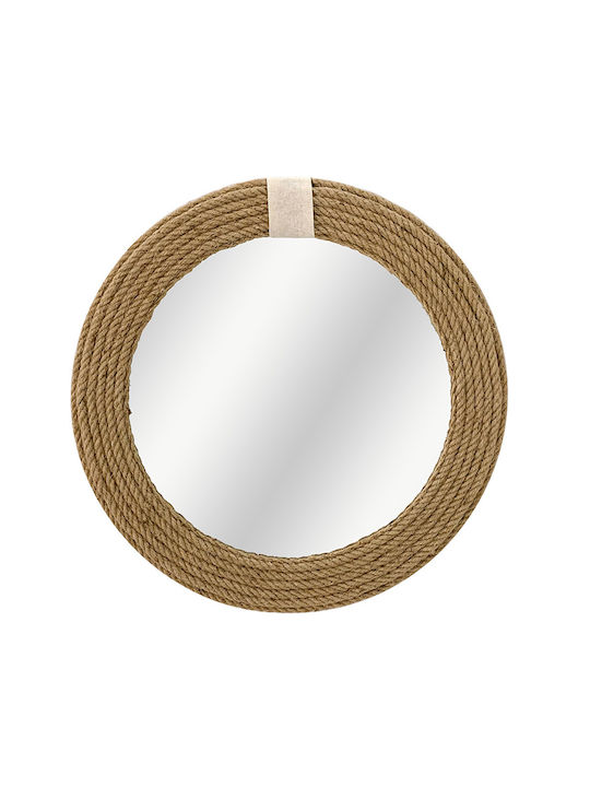 Pakketo Rope Wandspiegel mit Beige Kunststoff Rahmen 60x60cm 1Stück
