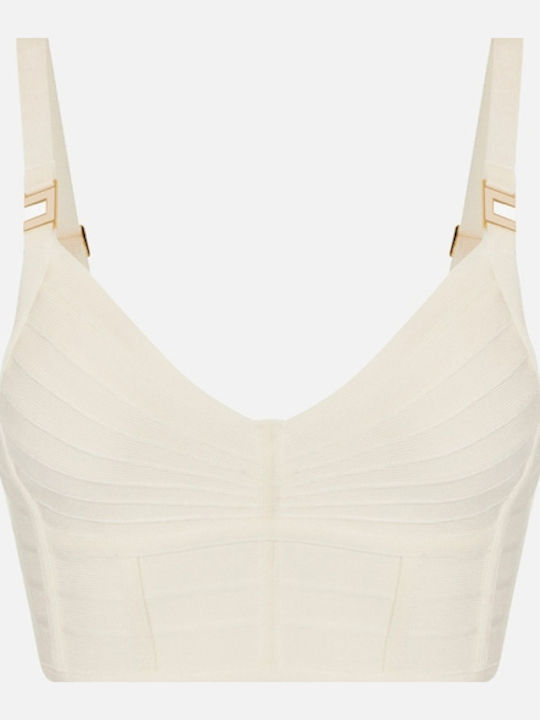 Damen Crop Top mit Reißverschluss Weiß