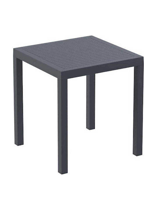 Ares Outdoor Dinner Free Standing Polypropylene Table Dark Grey 80x80x75cm