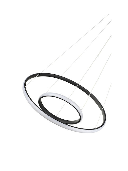 Heronia Pendant Ceiling Light Black LED with Warm White Light 60x60cm