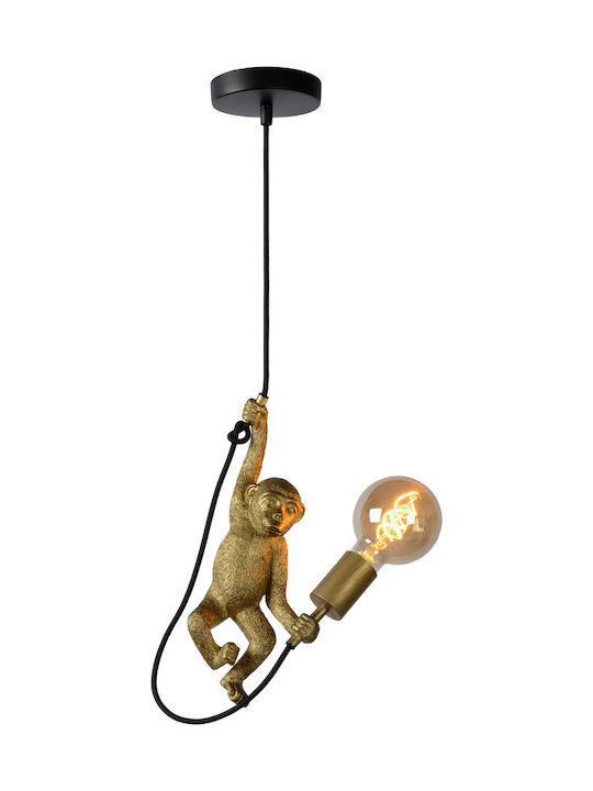 Lucide Lightning Chimp Pendant Light Gold with Socket E27 18cm