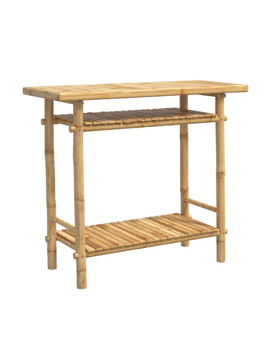Garten- und Terrassentisch aus Bambus Braune 90x37x75cm