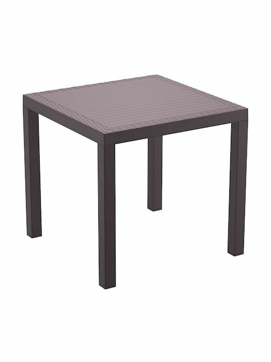 Tisch für kleine Außenbereiche Rattan Stabil Orlando Braun 80x80x75cm