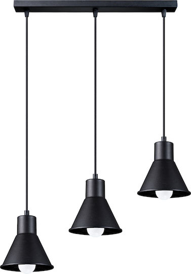 Sollux Taleja 3 Lustră Suspendată Negru 51x21x21cm. Sollux Taleja 3 Lustră Suspendată Negru 51x21x21cm.